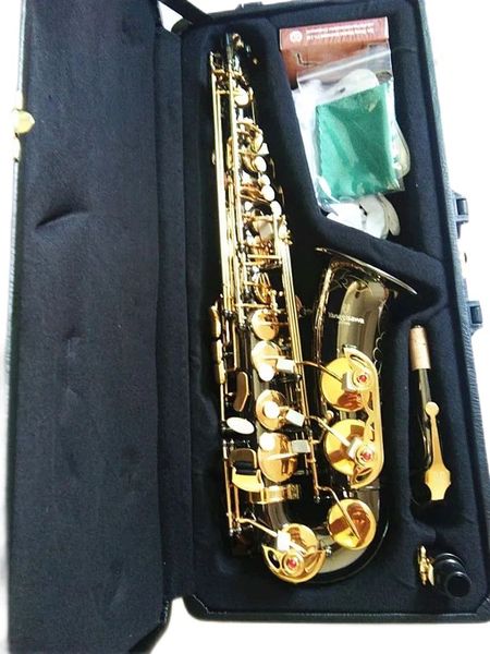 Giappone Yanagisa A 991 sassofono contralto suona Professional Black Nickel Gold Key Sax strumenti musicali molto belli Scatole rigide per foto reali Spedizione gratuita