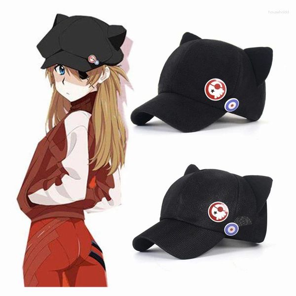 Articoli per feste Anime Asuka Langley Soryu Cosplay Cat Ear Cappello in pile Berretto da baseball Accessori moda carini