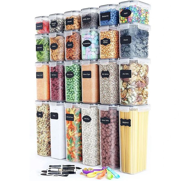 Set da 5 pezzi Organizzatore di stoccaggio da cucina PP Contenitore per alimenti di alta qualità Cucina Frigorifero Scatola di noodle Scatola di immagazzinaggio multicereali Serbatoio 240124