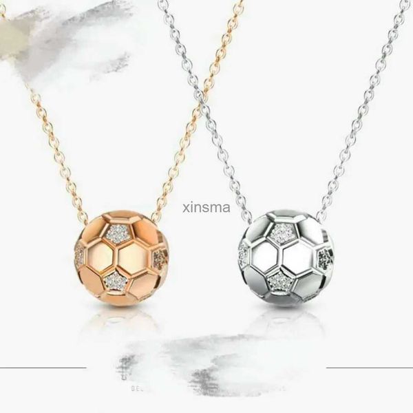 Chokers Moda Esportes Futebol Colar Pingente Cristal Links Correntes Futebol Pingente Mulheres Colar Fit Athletic Fãs Jóias Presente YQ240201