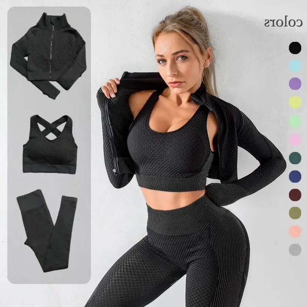 Yoga Nuovi abiti per le donne Tute da palestra Abbigliamento da allenamento Abbigliamento fitness Reggiseno sportivo Leggings da corsa senza cuciture Abbigliamento sportivo femminile Ragazza Set da yoga 33 usura