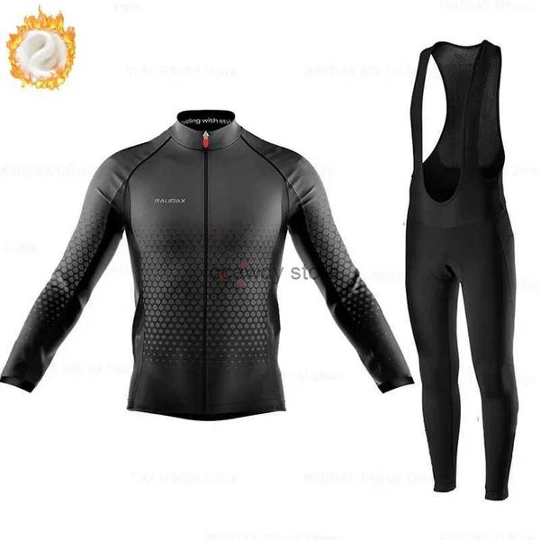 Tute da uomo Inverno Maillot Ropa Ciclismo Kit da ciclismo 2024 New Mens Long Seves Jersey Set Mountain Bike Abbigliamento sportivo Mantieni caldoH2421