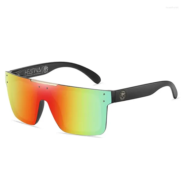 Güneş gözlükleri lüks tasarım ısı dalgası markası erkekler için polarize edilmiş kare güneş gözlükleri moda kadın gölgeleri UV400 ayna yansıtılan lens
