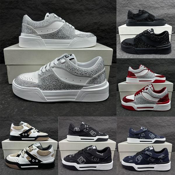 Designer-Freizeitschuhe für Damen und Herren, Sneaker aus echtem Leder, weiße Graffiti-Turnschuhe, Mode, Diamant-Schmuck, Dekoration, Skateboard, luxuriöser flacher Schuh, Outdoor-Trainer