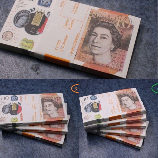 Soldi finti Giocattolo divertente Realistico UK POUND Copia GBP BRITISH ENGLISH BANK 100 10 NOTE Perfetto per film Film Pubblicità Social Me21046414A5A