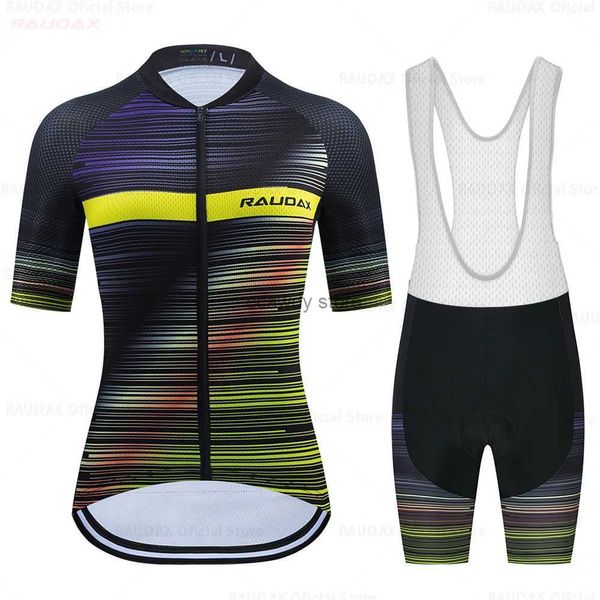 Tracksuits masculinos Womens Stripe Ciclismo Jersey 2023 Team Racing Roupas SportBicyc Bike Uniform TriathlonH2421