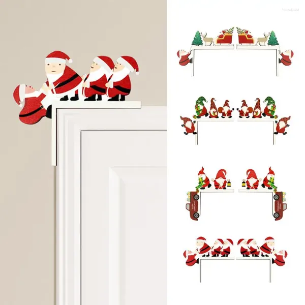 Noel dekorasyonları benzersiz kapı çerçevesi aplike ağaç dekoratif sahne 4 stil masa Noel baba köşe dekorasyon