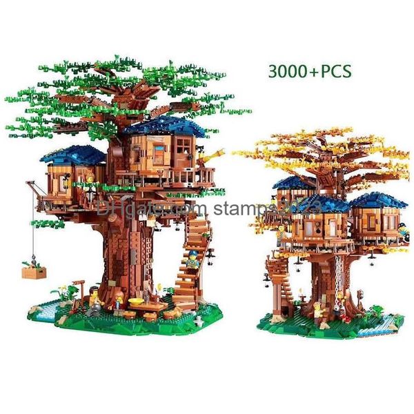 Partybevorzugung auf Lager 21318 Baumhaus Die größten Ideen Modell 3000Addpcs Inges Bausteine Ziegel Kinder Lernspielzeug Geschenke T191 Dhs76