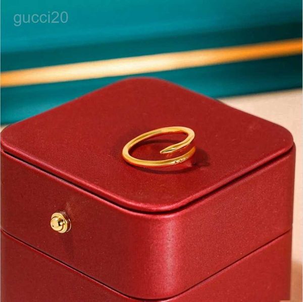 Luxo clássico anel de unhas designer moda unisex manguito casal pulseira ouro jóias presente do dia dos namorados ozpq