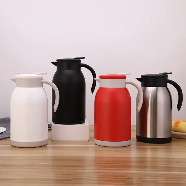 Garrafas de água isoladas jarra de café pote térmico retenção de calor casa chá grande capacidade garrafa de vácuo à prova de vazamento de aço inoxidável