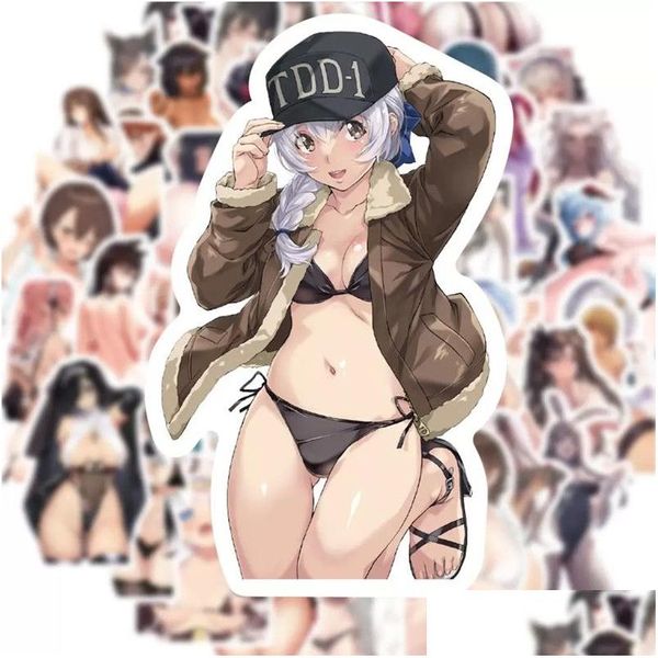 Adesivi per auto 50 Pz / lotto Adesivo Fai da te Hentai Sexy Pinup Bunny Girl Waifu Laptop Truck Moto Telefono Frigorifero Decal Consegna di goccia Dhiw8