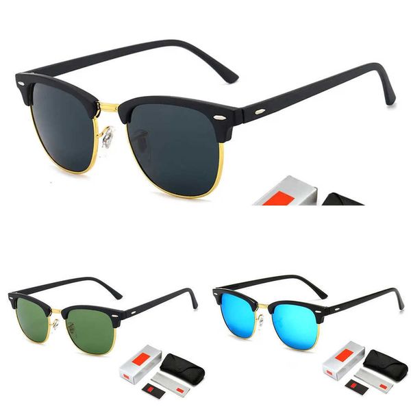Clubmasters винтажные солнцезащитные очки без оправы, брендовые дизайнерские солнцезащитные очки для женщин/мужчин, классические ретро Oculos De Sol Gafas UV400 3016G 5A
