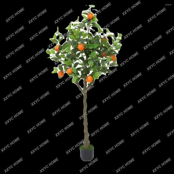 Декоративные цветы Китайское искусственное зеленое растение Оранжевое дерево Год Пачира Макрокарпа Бионический пейзаж