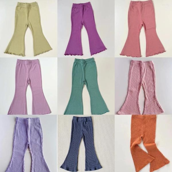 Pantaloni Pantaloni per ragazze Pippi Marca 2024 Vestiti estivi per bambini Moda neonato Bambino Bello a costine Leggings a campana in cotone Capispalla per bambini