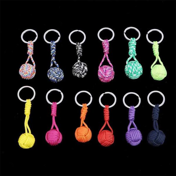 Schlüsselanhänger Lanyards 1PCS New Woven Lanyard Schlüsselbund Outdoor Survival Fallschirm Seil Schnur Ball Anhänger Schlüsselring schlüsselanhänger Q240201