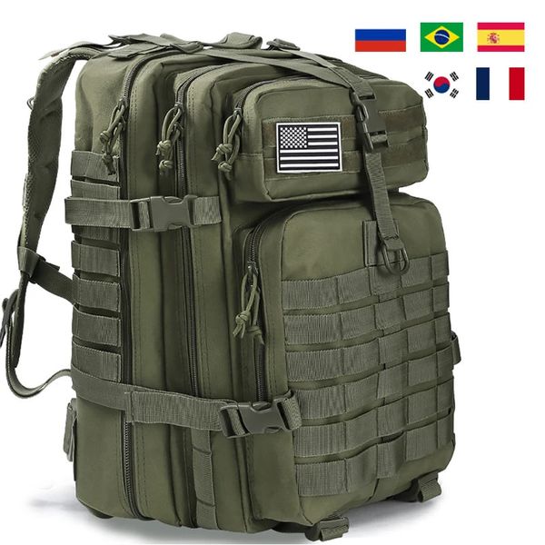 Mochila tática militar masculina, 50l/25l à prova d'água, grande capacidade, pacote de assalto para acampamento, caça, trekking, mochilas masculinas 240124