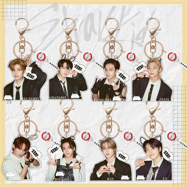 Chaveiros Kpop Stray Kids Keychain Chaveiro Saco Pingente Hyunjin Felix Bangchan Han Seungmin Acessórios