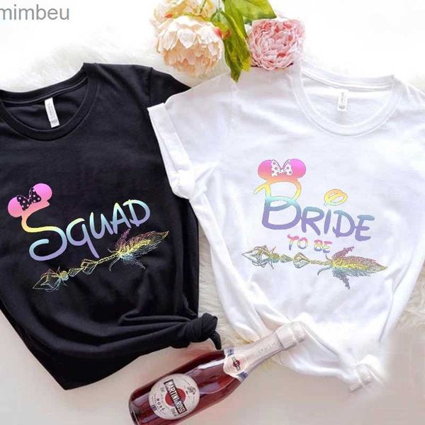 T-shirt da donna T-shirt da addio al nubilato per le donne T-shirt casual estiva Tees Bride To Be Squad Top da damigella d'onore T-shirt da festa per la notte di nozze Tee L240201