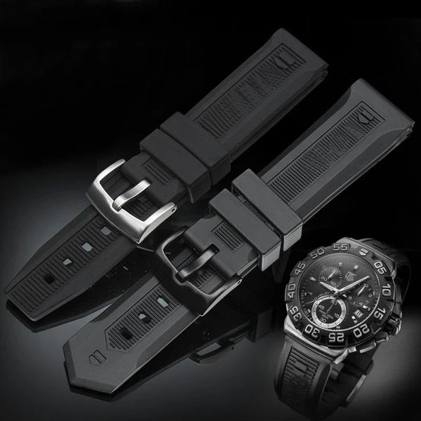20mm 22mm Luxus Herren Schwarz Natur Armband Silikon Gummi Uhren Band Gürtel Für TAG Strap CARRER für Heuer schnalle DRIVE TIMER 240124