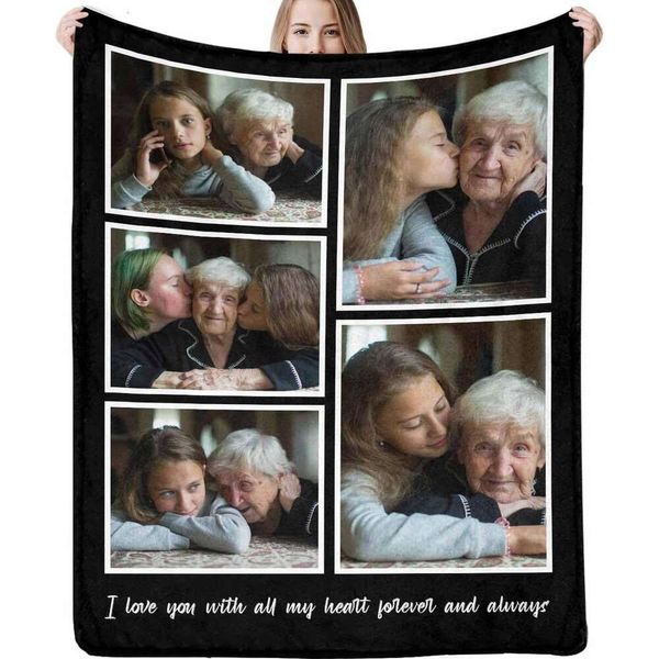 Testo con immagine personalizzata Coperte personalizzate con foto Coperta personalizzata utilizzando le mie foto Regali commemorativi per compleanno Natale San Valentino papà mamma 7994