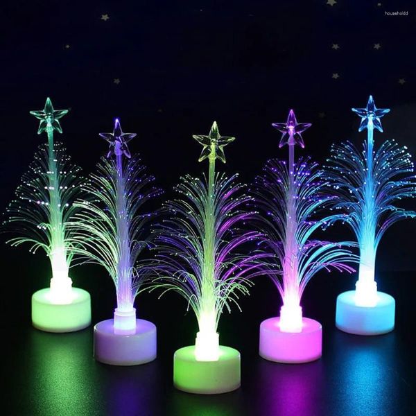 Luci notturne LED colorati in fibra ottica Lampada da tavolo per albero di Natale Atmosfera festiva Decorazione domestica Regalo di Natale