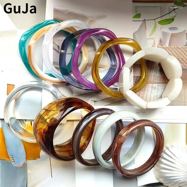 Pulseira moda jóias multi cor geométrica redonda tecer resina acrílica pulseira para mulheres menina presente celebração pulseiras acessórios