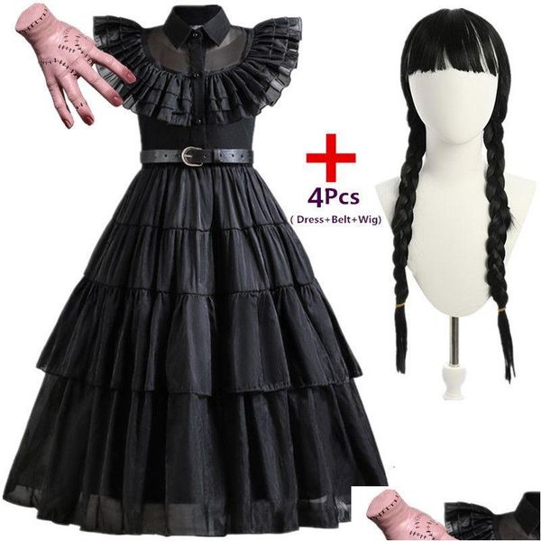 Mädchen Kleider Mädchen Film Mittwoch Kostüme Geburtstag Prinzessin Kostüm Schwarz Fancy Halloween Karneval Cosplay Für Kinder Drop Liefern Dhhz8