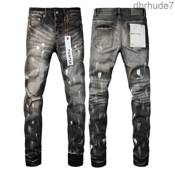 Дизайнерский Amirssstyle Am Дымчато-серые джинсы с потертостями и воском, осень/зима, модный бренд High Street для мужчин и женщин 44GI