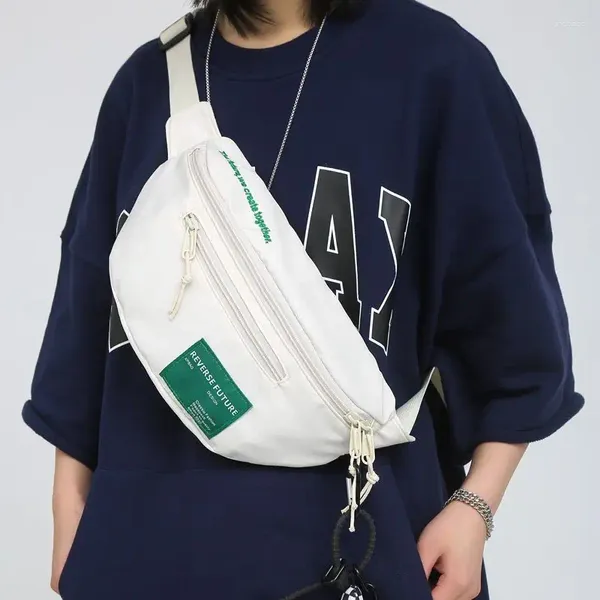 Bel çantaları Japon harajuku vintage büyük kapasiteli crossbody çanta kız öğrenci göğüs kore ins sokak tarzı basit moda