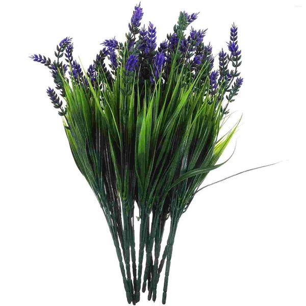 Fiori decorativi 12 pezzi lavanda artificiale finti oggetti di scena per feste decorazioni per la casa pianta fiore filo di ferro finto ornamento per ufficio