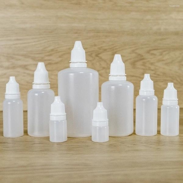 Aufbewahrungsflaschen, 20 Stück, 3 ml, 5 ml, 10 ml, 15 ml, 20 ml, 30 ml, 50 ml, 100 ml, Flüssigkeitstropfer, nachfüllbar, zusammendrückbare Augentropfenfläschchen aus Kunststoff, Reisefarbe