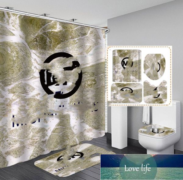 Passender wasserdichter, schimmelresistenter Duschvorhang für Badezimmer, klassisches amerikanisches Großhandels-Dreiteiliges Set