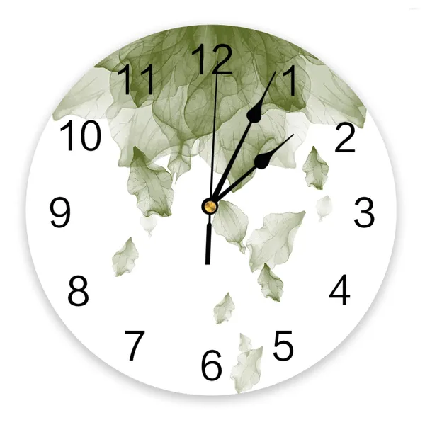 Настенные часы с градиентом цветов, зеленые часы с принтом, современные бесшумные часы для гостиной, домашний декор, подвесные часы