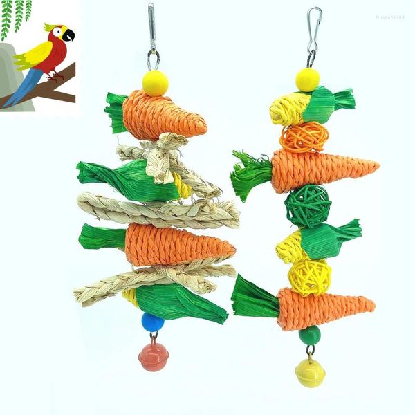 Altre forniture per uccelli 1 pz giocattoli pappagallo criceto giocattolo da masticare coniglio spiedini molari accessori in rattan di legno per piccoli animali domestici