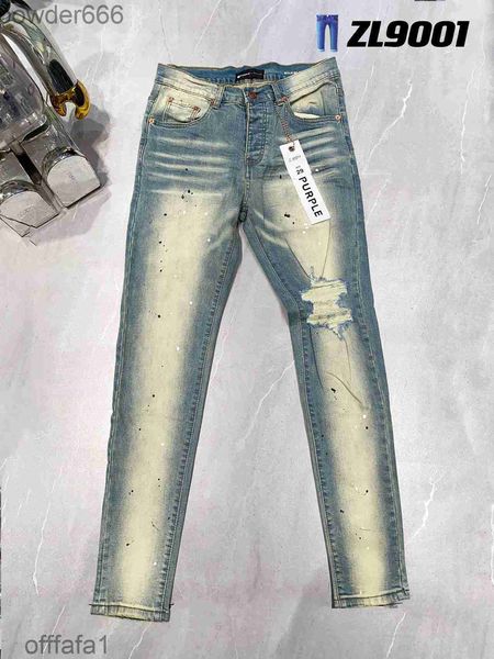 Jeans da uomo Viola Designer Uomo Skinny Strappato Bike Slim Pantaloni dritti Piega Tendenza moda Marca Retro Hip Hop High Street 27 Xwinxo1q