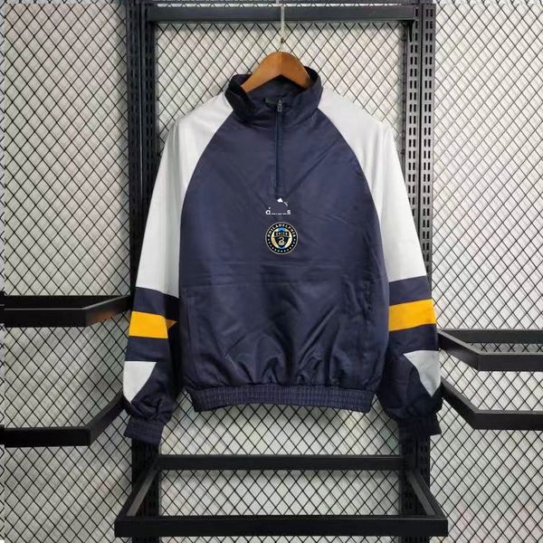 Philadelphia Union jaqueta masculina corta-vento moletom meio zíper gola redonda corta-vento ao ar livre jaqueta esportiva casual masculina