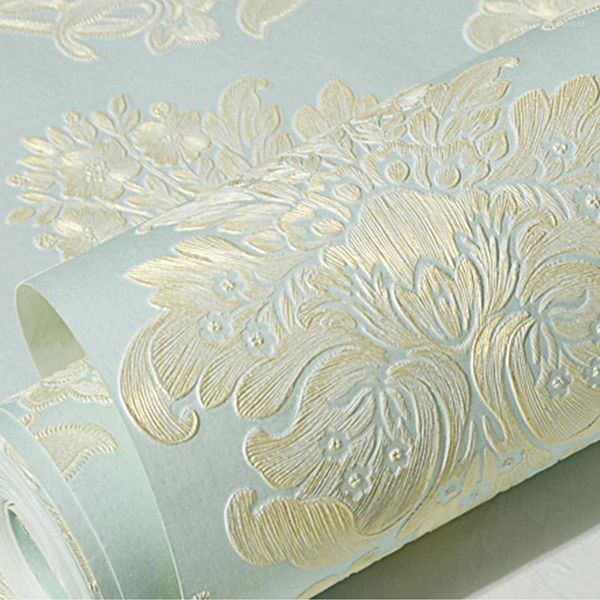 Tapeten Luxus 3D geprägte Vliestapete Rolle Schlafzimmer Wohnzimmer Hintergrund Blumenmuster Wandpapier Home Decor