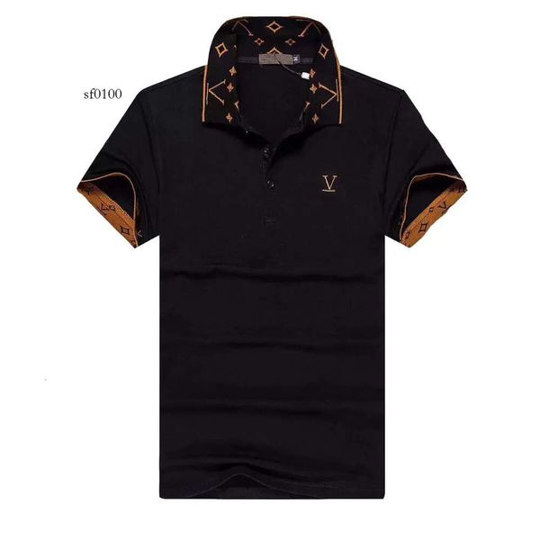 2024 GUCC Polo Gömlek SL Tasarımcı Stripe Polo Gömlek Tişörtleri Yılan Polos Bee Çiçek Erkek Yüksek Sokak Moda At Polo Luxury T-Shirt#G-G