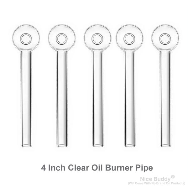 20pcs QuartzPro 10cm Pirex Vidro Queimador de Óleo Cachimbo de Mão Acessório para Fumar Cachimbo de Fumaça de 4 Polegadas com Cabeça de Tigela de 2cm