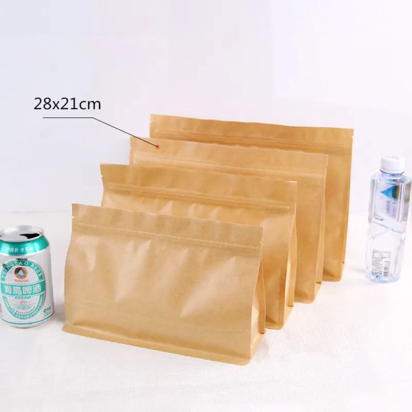 Grande capacidade suporte de papel kraft embalagem de alimentos zip lock bolsa presente doces cozimento lanches biscoito chá pacote armazenamento sacos selo térmico Características: Grande capacidade