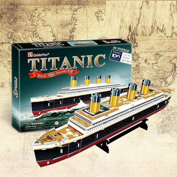 Dipinti Montessori Puzzle 3d Bambini Adulti Per L'apprendimento Educazione Rompicapo Assemblare Giocattolo Titanic Modello di Nave Giochi Puzzle