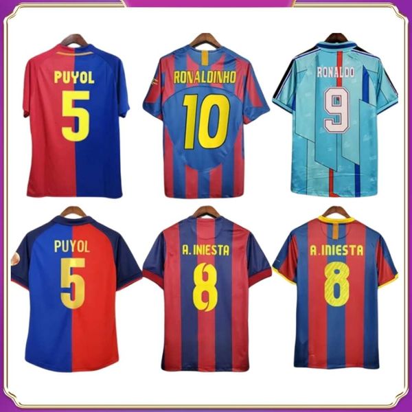 96 98 RIVALDO Retro Herren-Fußballtrikots 100. XAVI PUYOL A. INIESTA Fußballtrikot RONALDINHO SUAREZ IBRAHIMOUIC 04 05 GIOVANNI PIQUE HENRY Kurzarm