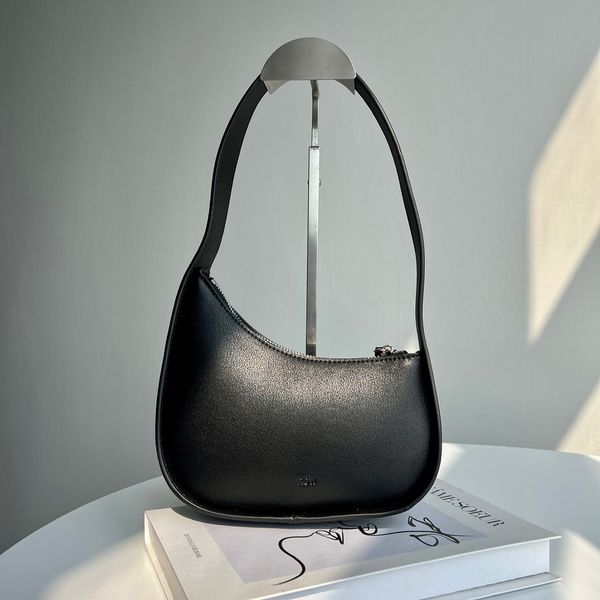 O designer de luxo linha meia lua saco qualidade couro único ombros axilas saco minimalista bolsas couro genuíno