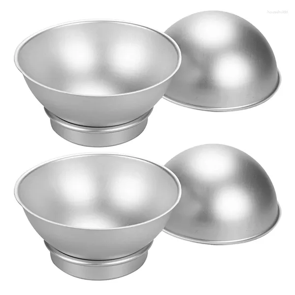 Moldes de cozimento 4 Pçs / set Rodada 3D Bola em Forma de Bolo Estanho Panela de Alumínio Decoração Ferramentas de Pastelaria Molde