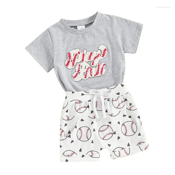 Kleidungssets Kleinkind Baby Boy Sommer -Outfit bringen mich zum Ballspiel T -Shirt Tops Baseball Print Shorts Süßes Kleidungsstück