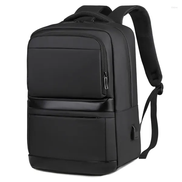 Рюкзак мужской водонепроницаемый кожаный пленочный компьютер для отдыха однотонный большой вместительный школьный рюкзак для путешествий оптом