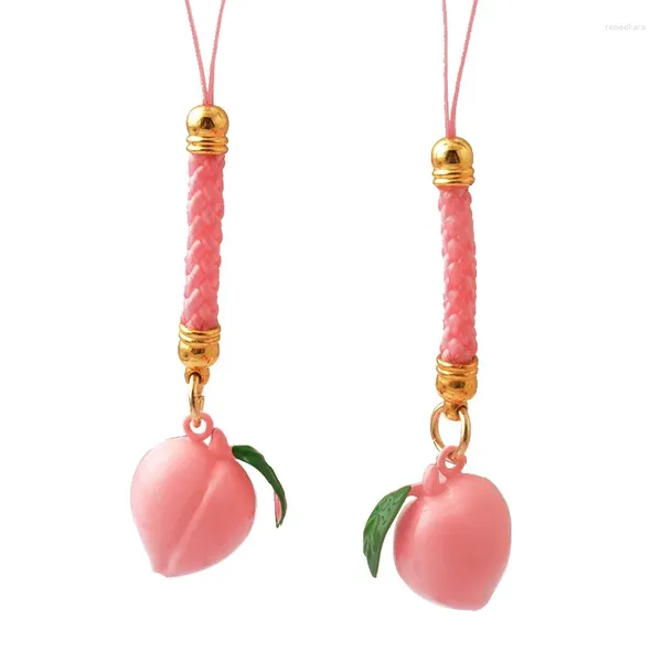 Ciondoli Campana in metallo rosa pesca Buona fortuna Ciondolo con ciondolo tintinnio per borse Accessori per gioielli Risultati artigianali