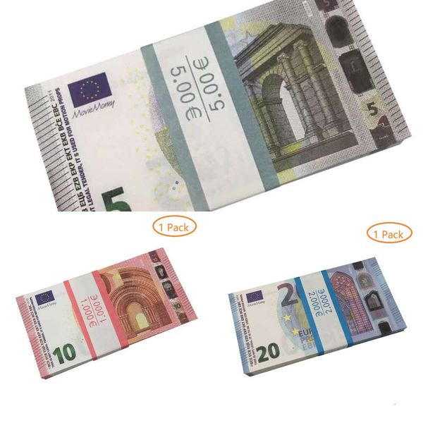 Paper Printed Money Party Games Toys USA 1 5 10 20 50 100 Dollar Euro Movie Request Banknote für Kinder Weihnachtsgeschenke oder Videofilm250LKTDW