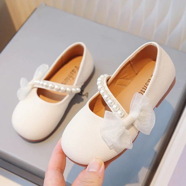 Mädchen Lederschuhe Perle Elegante Kinder Mode Einzelne Schuhe Party Hochzeit Vielseitige Kinder Mary Jane Schuhe Prinzessin Kleid Schuhe 240122