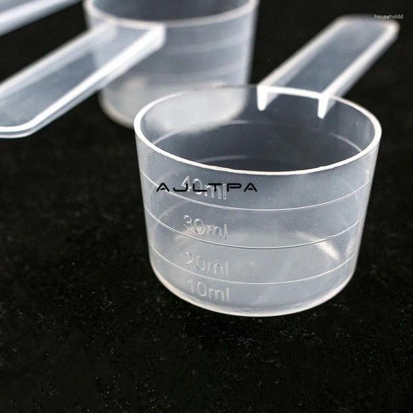 Ferramentas de medição 50 peças 40/50ml colher de café de plástico com escala utensílios de cozimento leite em pó laboratório colher líquida h77048